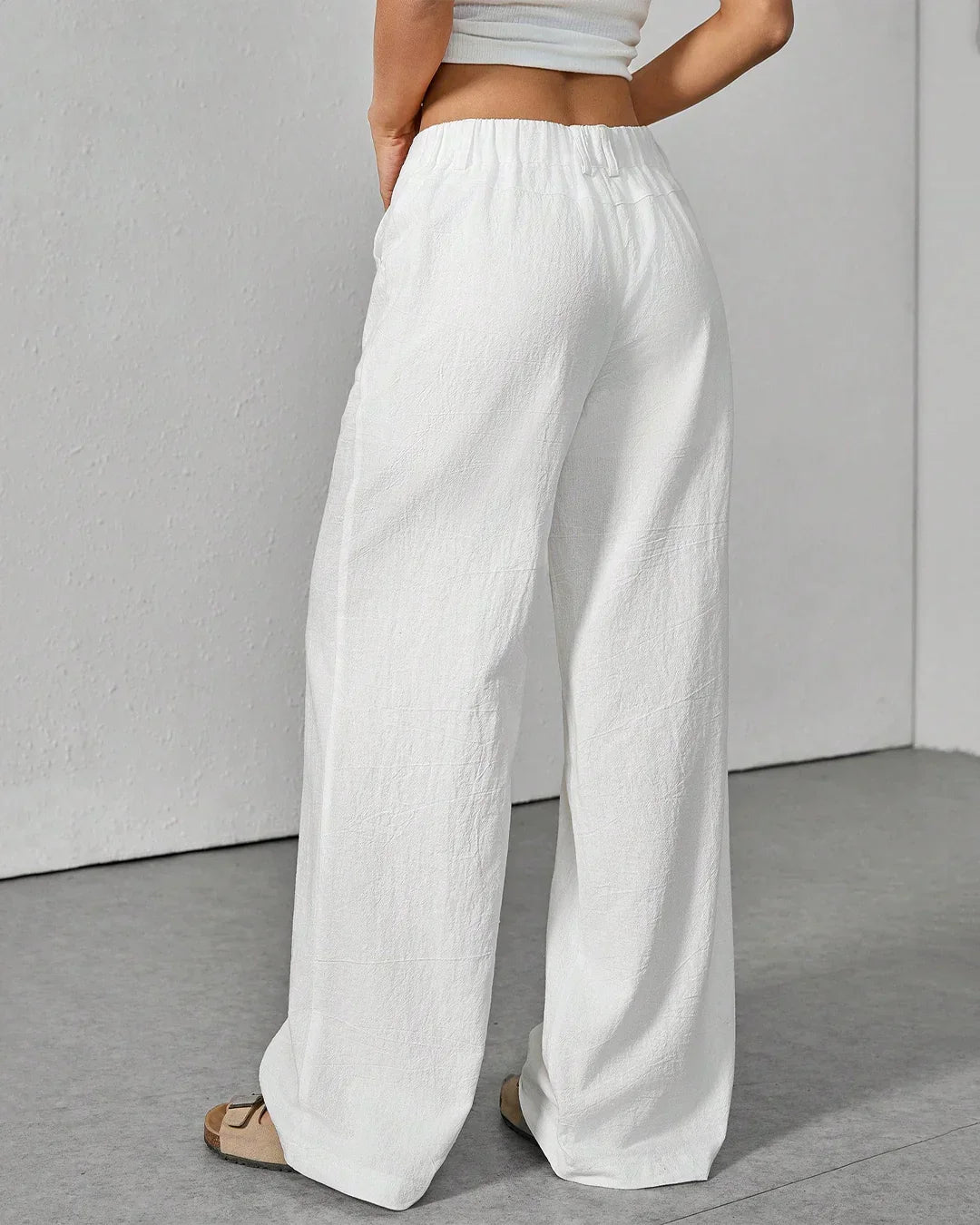 Chic High-Waisted Linen Trousers