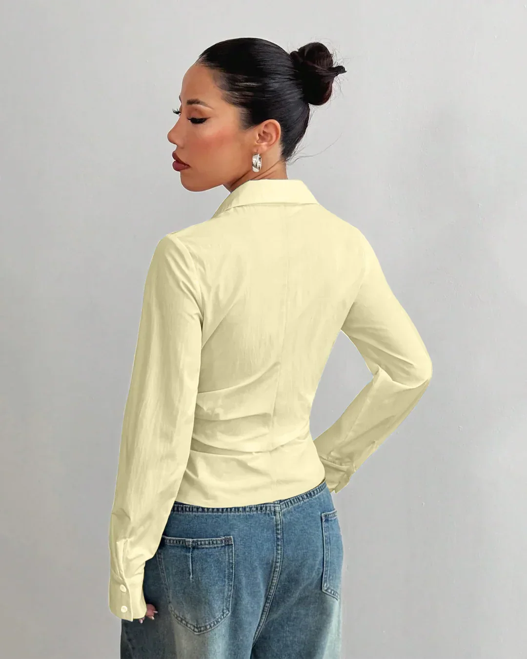 Asymmetric button down Vanilla