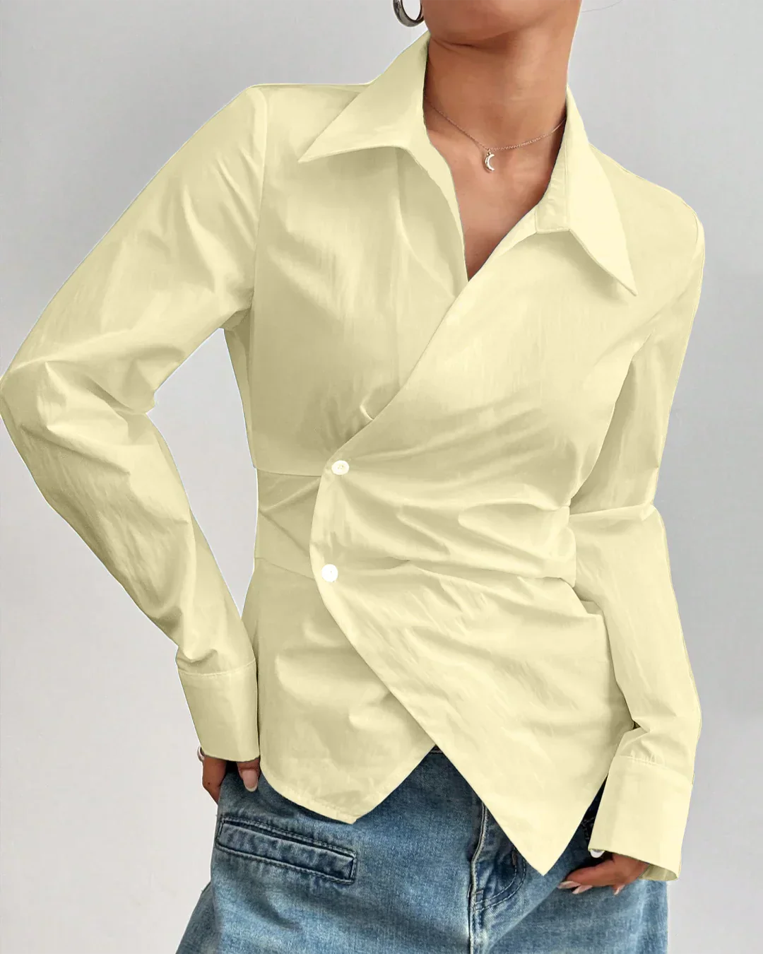 Asymmetric button down Vanilla