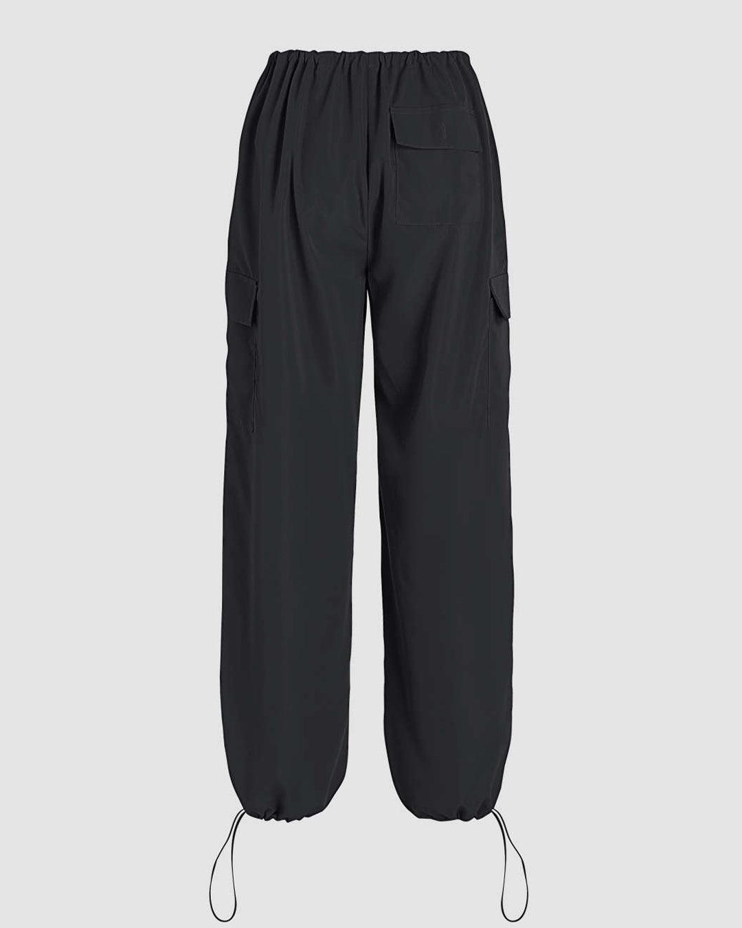 Low-Rise Parachute Cargo Pants