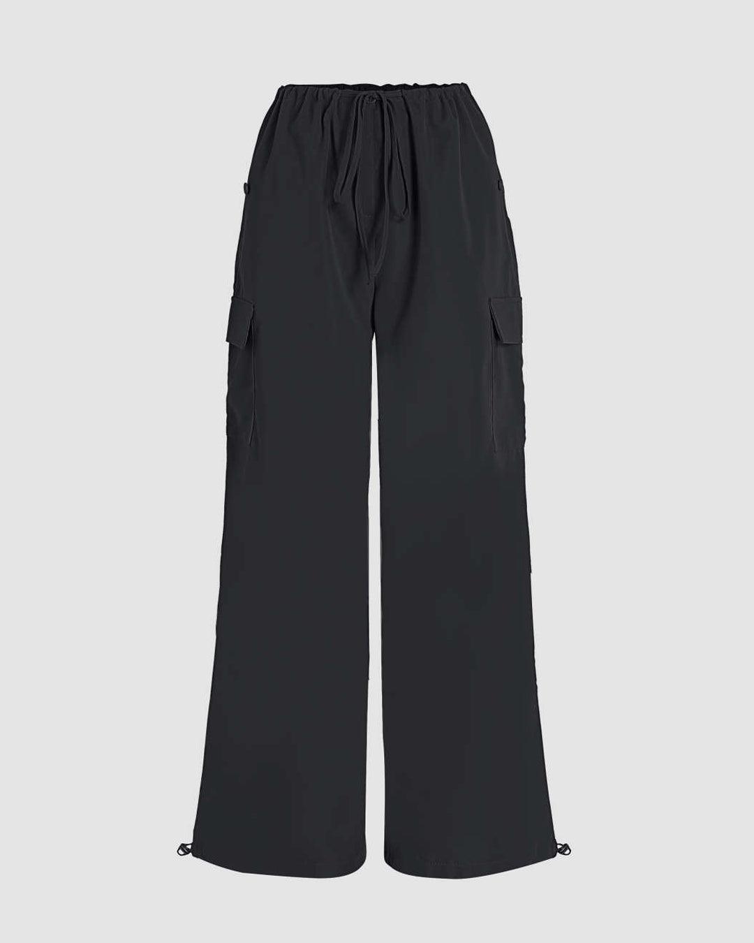 Low-Rise Parachute Cargo Pants
