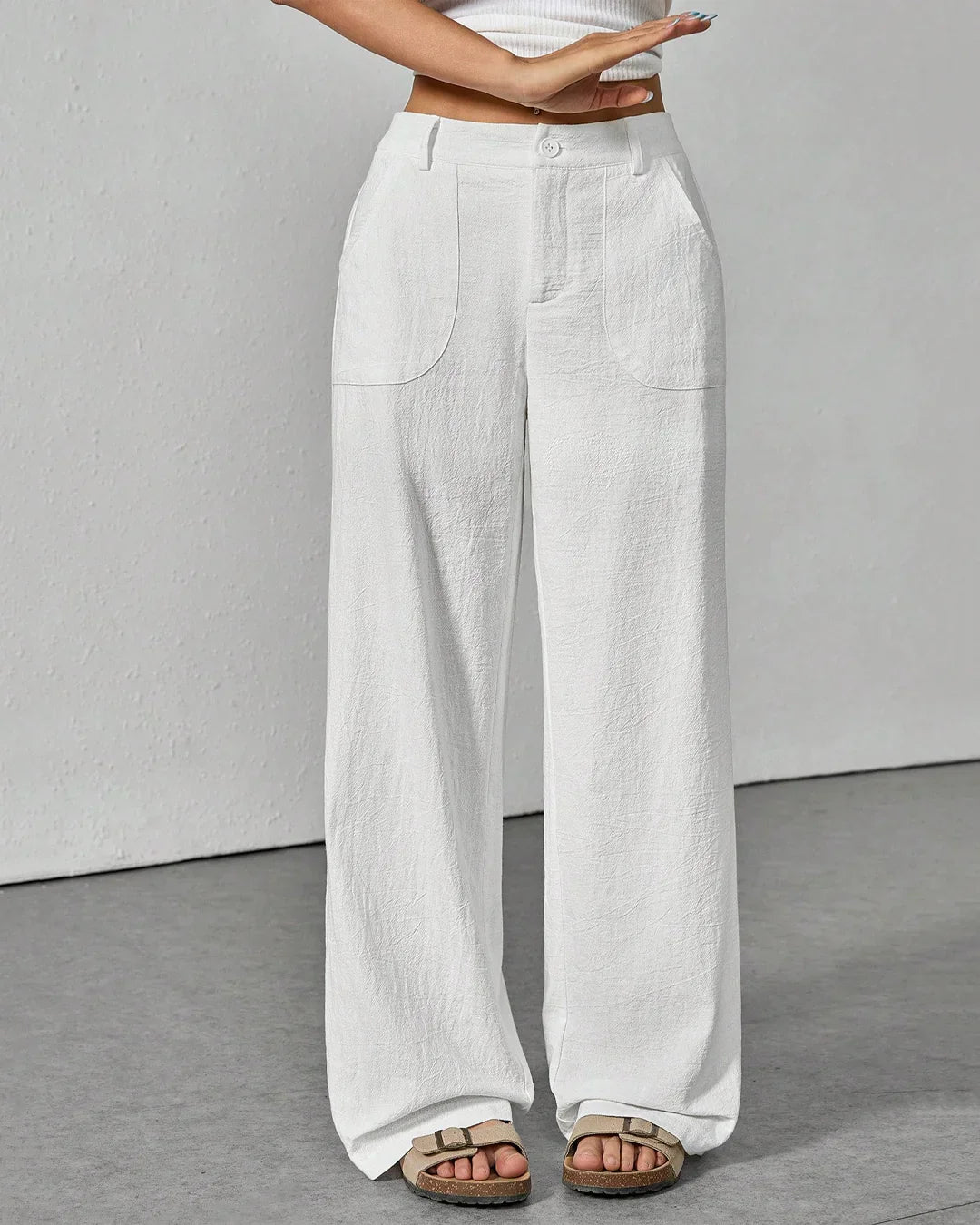 Chic High-Waisted Linen Trousers