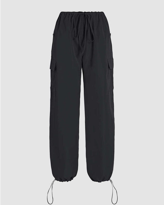 Low-Rise Parachute Cargo Pants